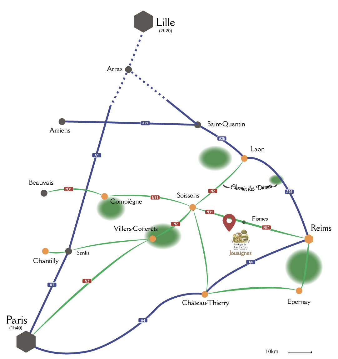 Carte des POI Touristiques